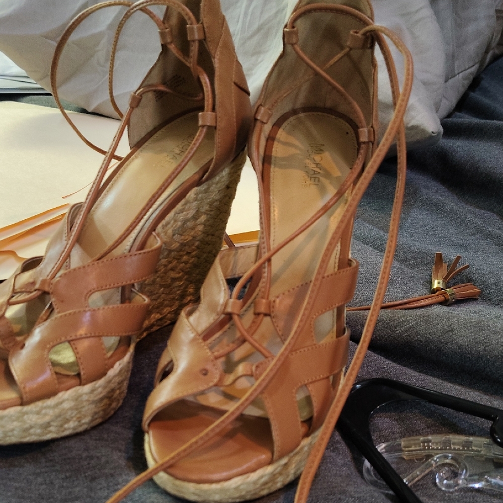 Michael Kors Tan Wedge Sandals